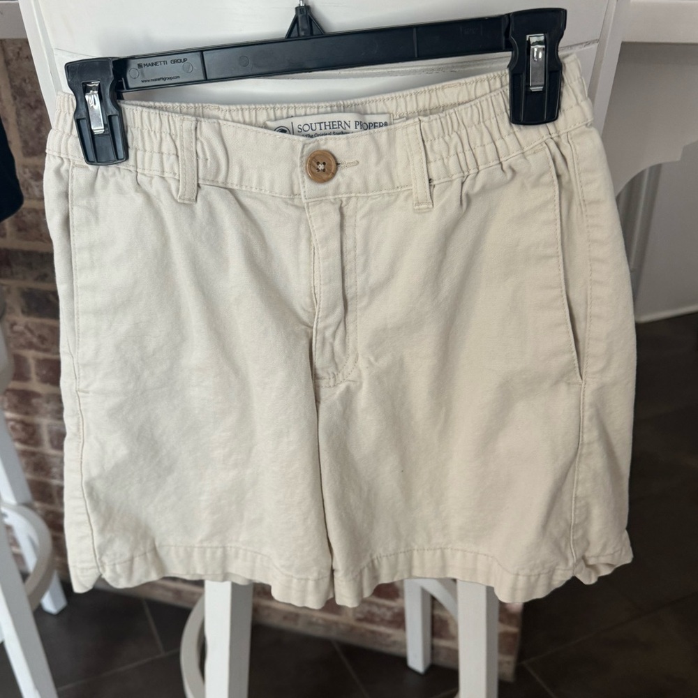 Southern Proper Cream Cotton Casual Shorts